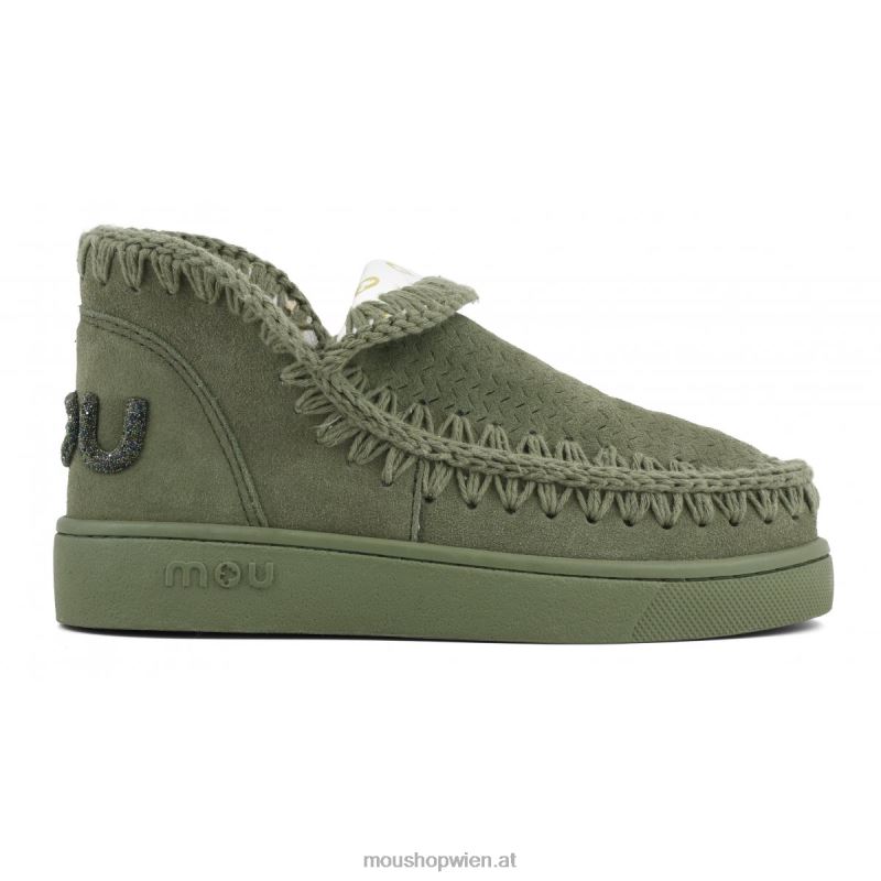 Frauen Sneaker-Monochrom-Glitzer-Logo Mou P660X29 Sommersalbei