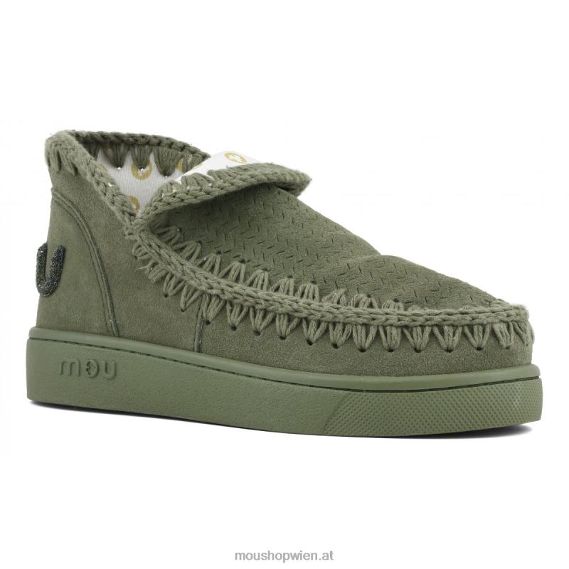 Frauen Sneaker-Monochrom-Glitzer-Logo Mou P660X29 Sommersalbei