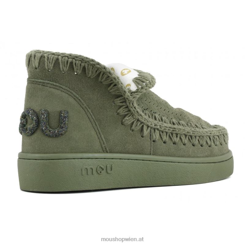 Frauen Sneaker-Monochrom-Glitzer-Logo Mou P660X29 Sommersalbei