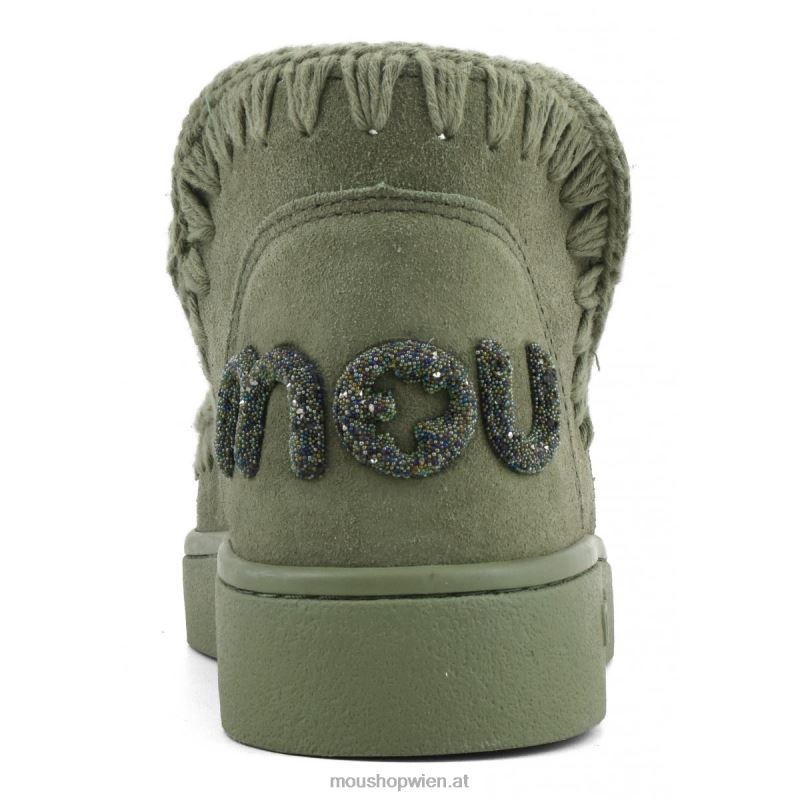 Frauen Sneaker-Monochrom-Glitzer-Logo Mou P660X29 Sommersalbei