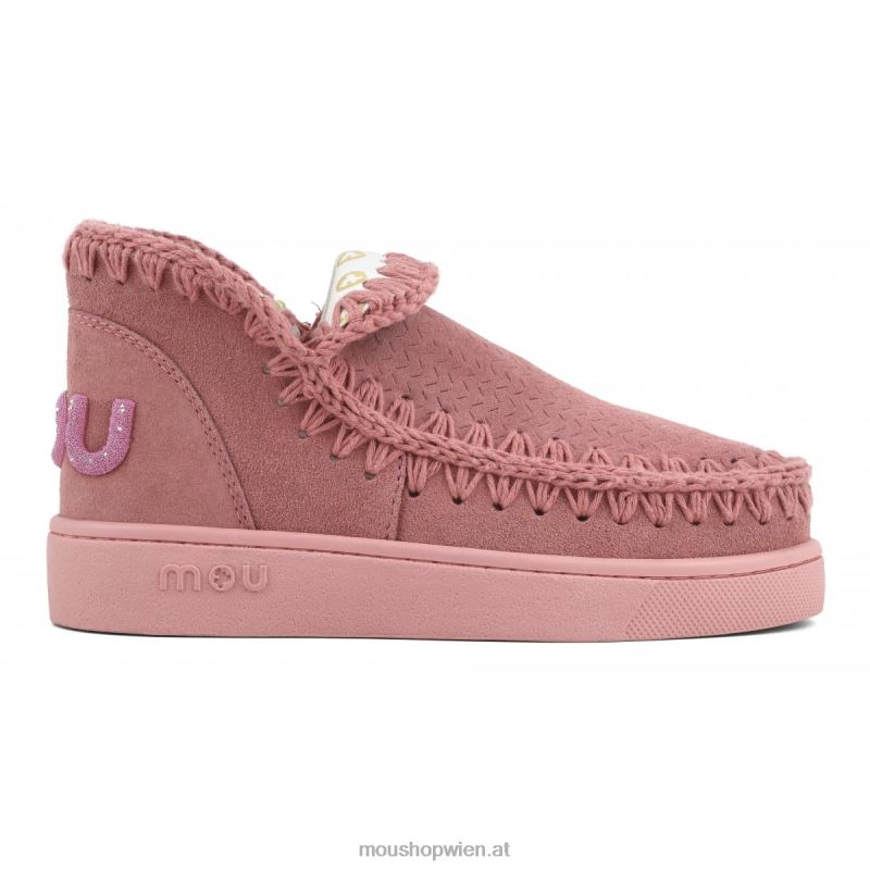 Frauen Sneaker-Monochrom-Glitzer-Logo Mou P660X30 Pfingstrose