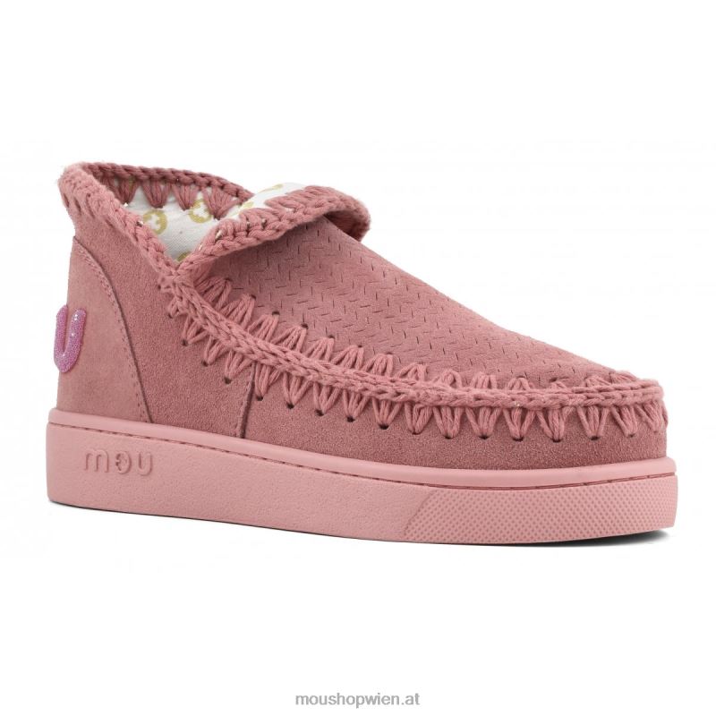 Frauen Sneaker-Monochrom-Glitzer-Logo Mou P660X30 Pfingstrose