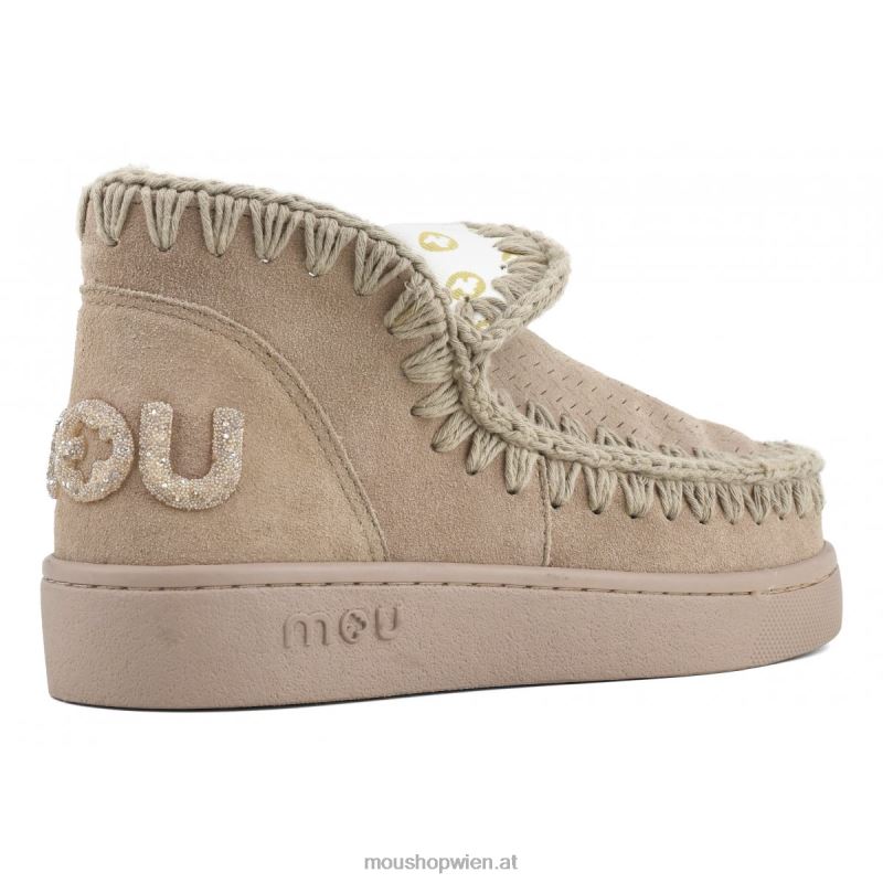 Frauen Sneaker-Monochrom-Glitzer-Logo Mou P660X32 rosa Sand (Flussmittel)