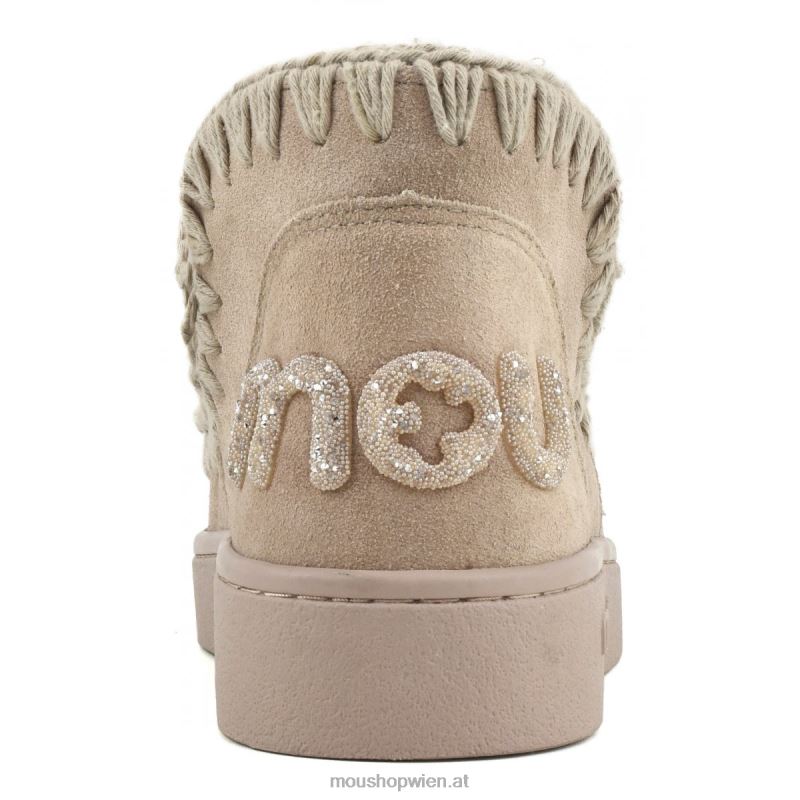 Frauen Sneaker-Monochrom-Glitzer-Logo Mou P660X32 rosa Sand (Flussmittel)