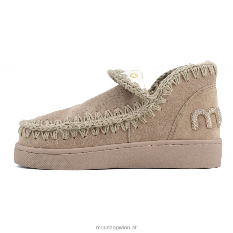 Frauen Sneaker-Monochrom-Glitzer-Logo Mou P660X32 rosa Sand (Flussmittel)