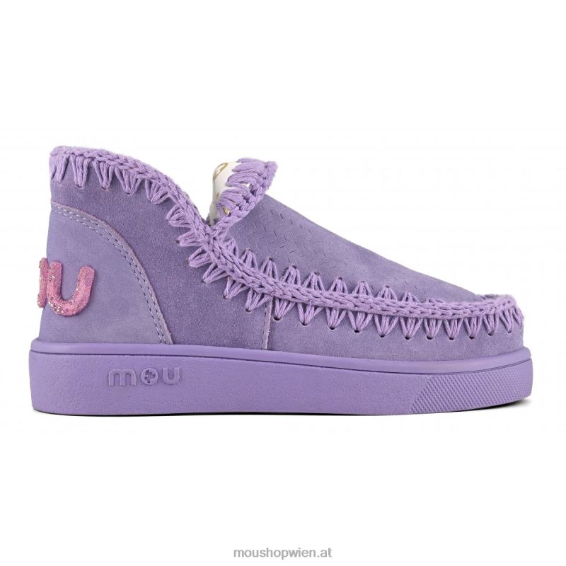 Frauen Sneaker-Monochrom-Glitzer-Logo Mou P660X34 Glicine