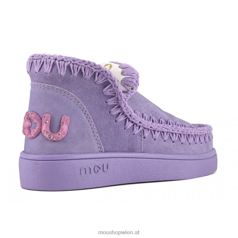 Frauen Sneaker-Monochrom-Glitzer-Logo Mou P660X34 Glicine