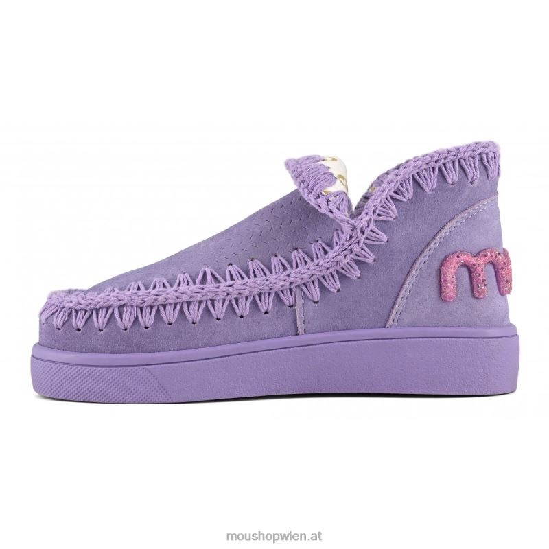 Frauen Sneaker-Monochrom-Glitzer-Logo Mou P660X34 Glicine