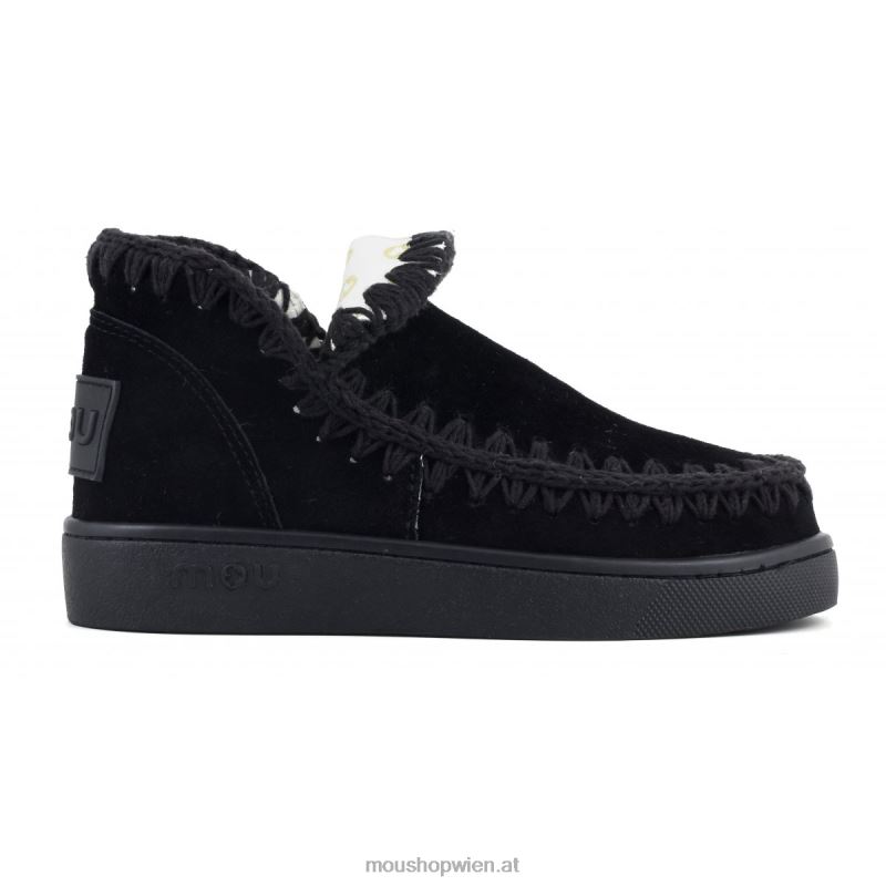 Frauen Sneaker einfarbig Mou P660X35 Schwarz