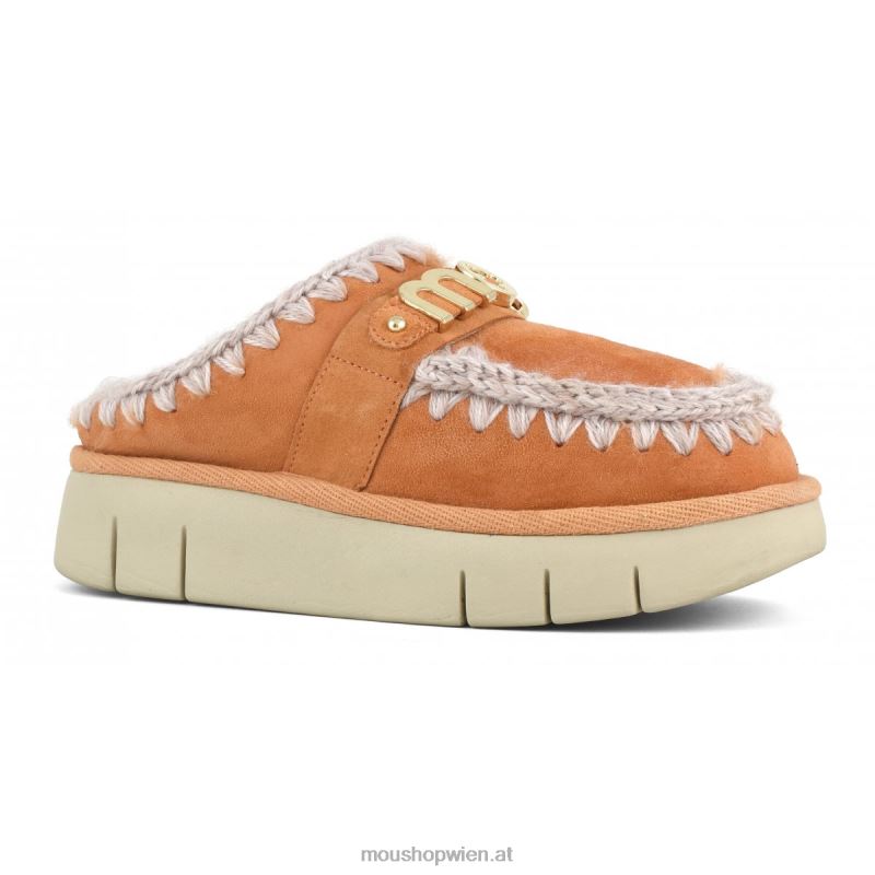 Frauen Bounce-Clog-Logo aus Metall Mou P660X531 Aprikosenorange