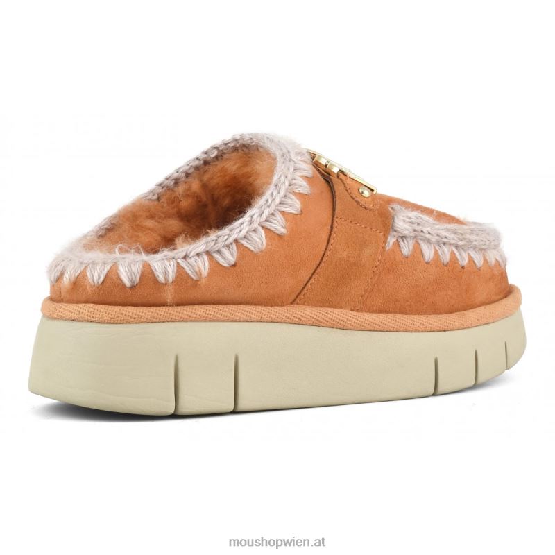 Frauen Bounce-Clog-Logo aus Metall Mou P660X531 Aprikosenorange