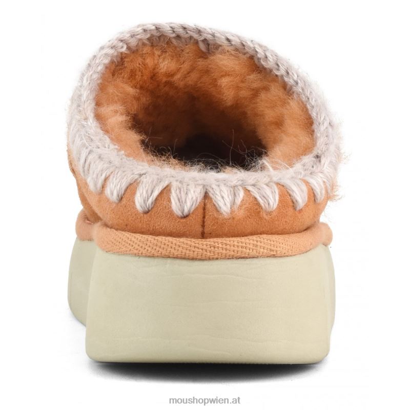 Frauen Bounce-Clog-Logo aus Metall Mou P660X531 Aprikosenorange