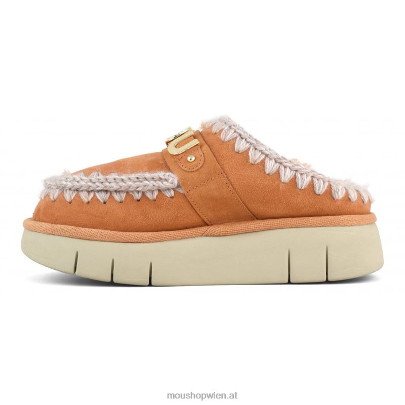 Frauen Bounce-Clog-Logo aus Metall Mou P660X531 Aprikosenorange