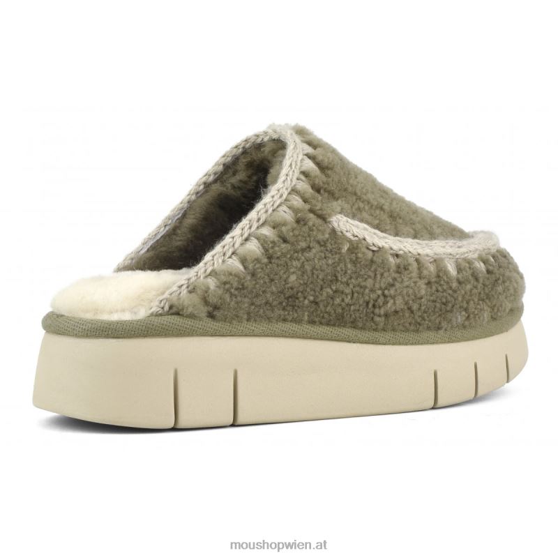 Frauen Bounce Clog aus lockigem Schaffell Mou P660X527 Milieu