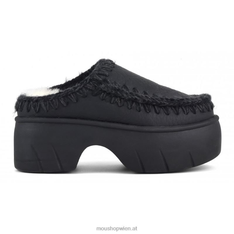 Frauen Eskimo-Clog-Twist Mou P660X524 Nubuk schwarz