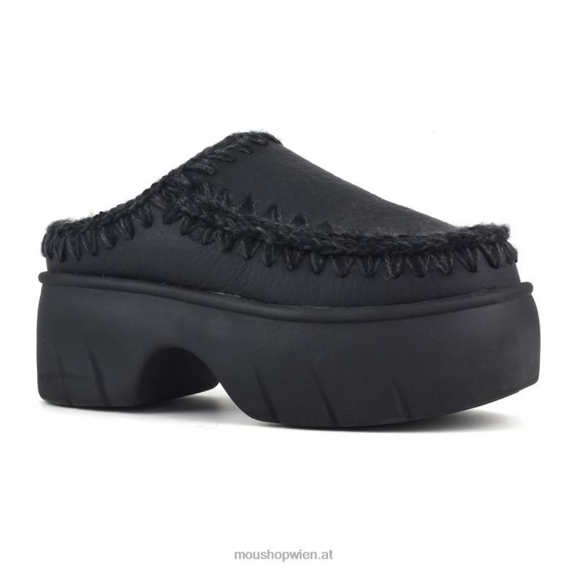 Frauen Eskimo-Clog-Twist Mou P660X524 Nubuk schwarz