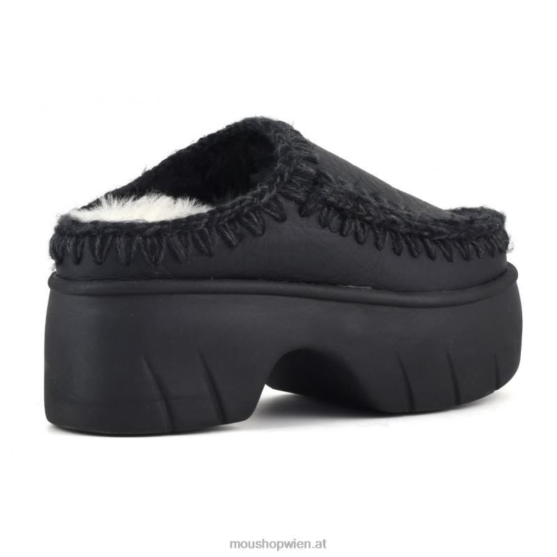 Frauen Eskimo-Clog-Twist Mou P660X524 Nubuk schwarz