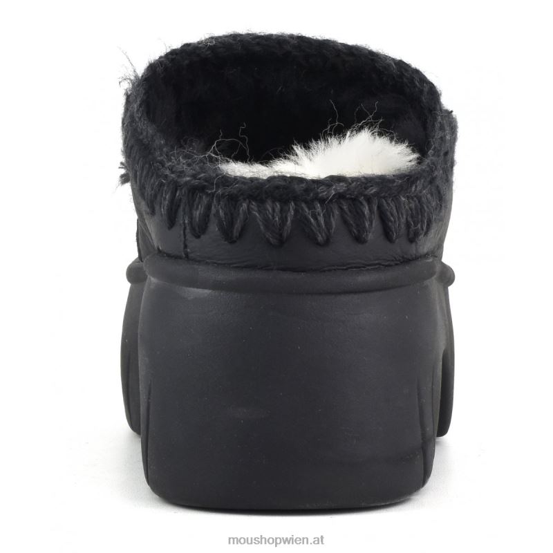 Frauen Eskimo-Clog-Twist Mou P660X524 Nubuk schwarz