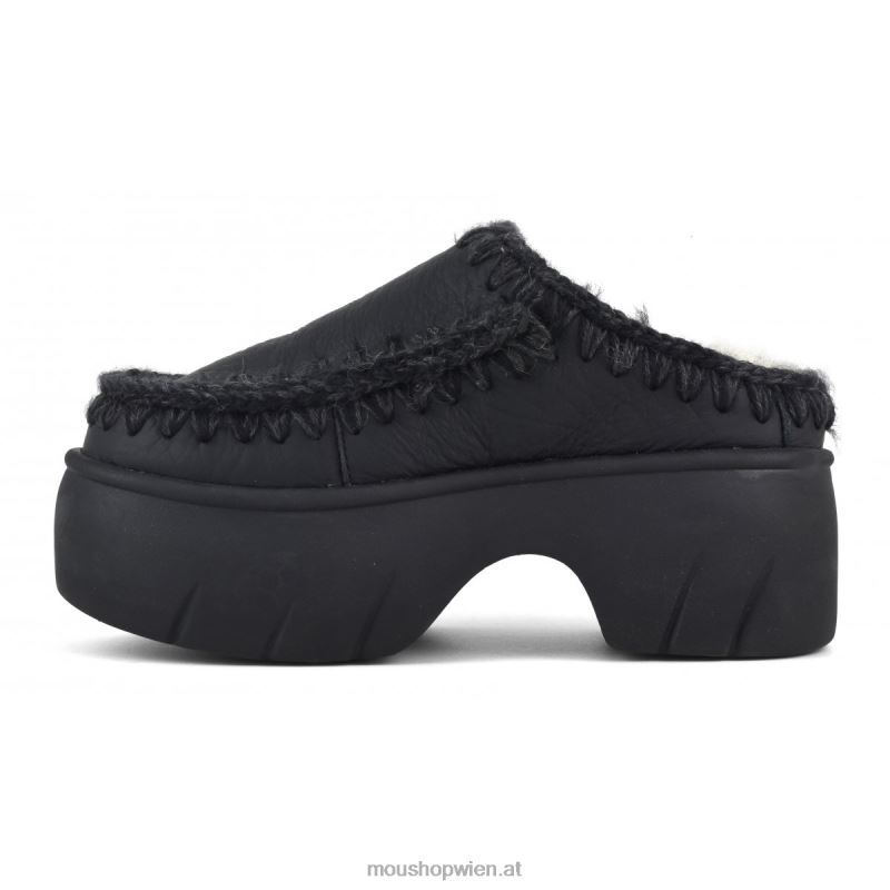 Frauen Eskimo-Clog-Twist Mou P660X524 Nubuk schwarz