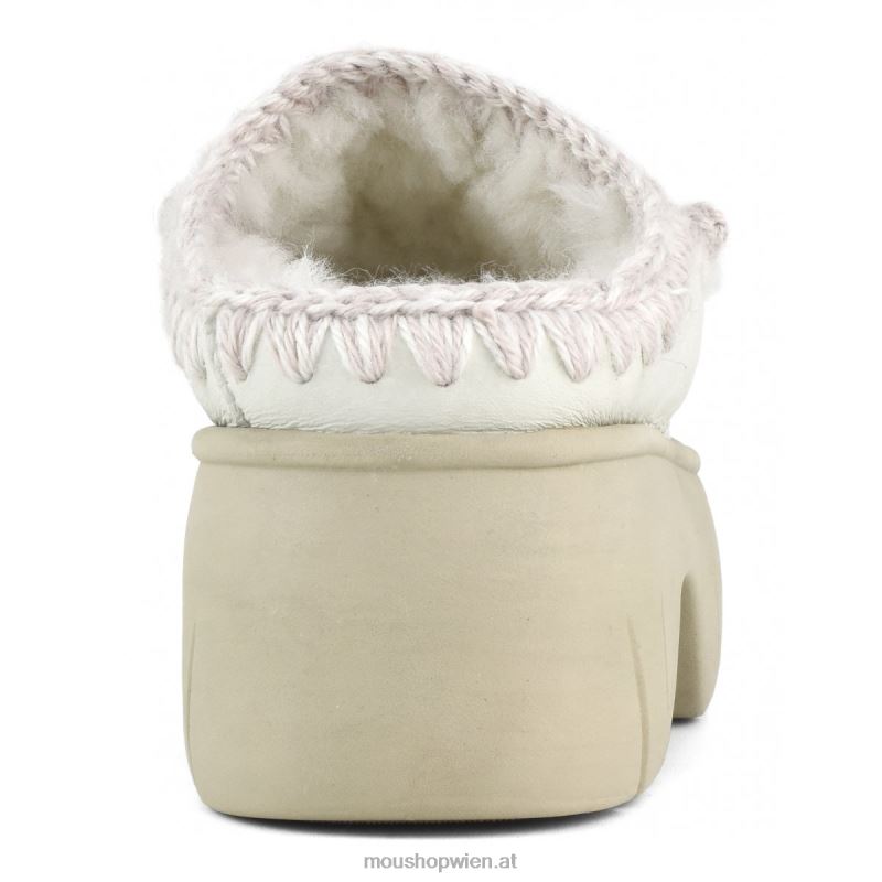 Frauen Eskimo-Clog-Twist Mou P660X525 Nubuk echtes Weiß