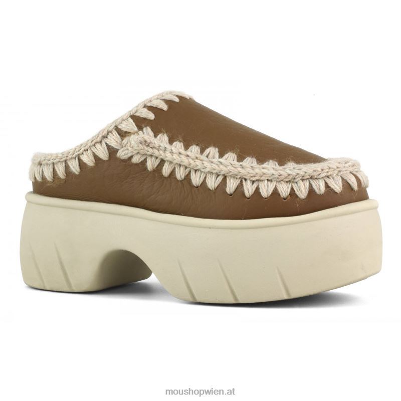 Frauen Eskimo-Clog-Twist Mou P660X526 Nubuk-Cognac