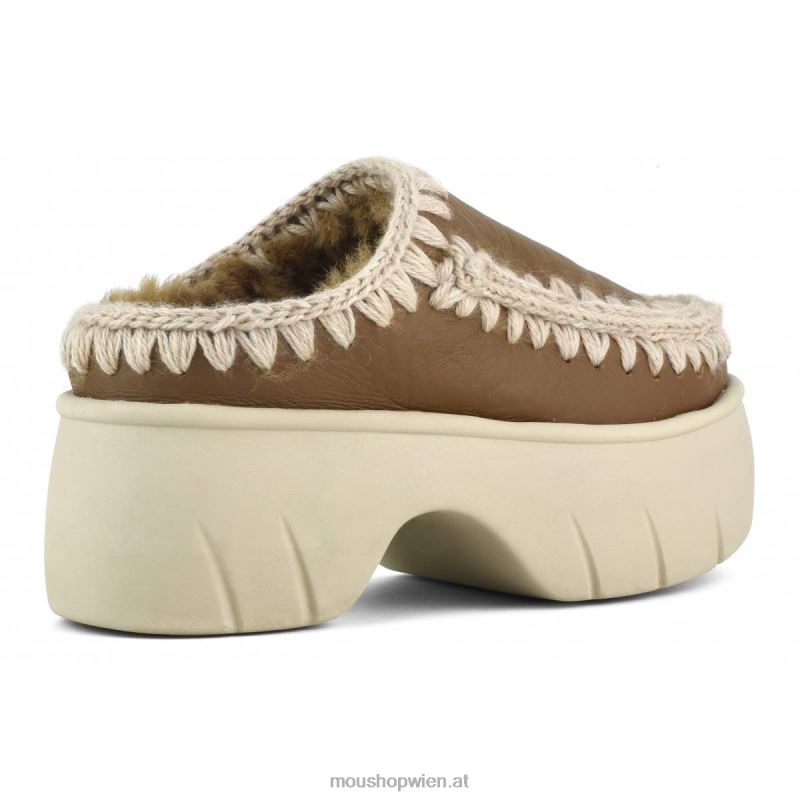 Frauen Eskimo-Clog-Twist Mou P660X526 Nubuk-Cognac