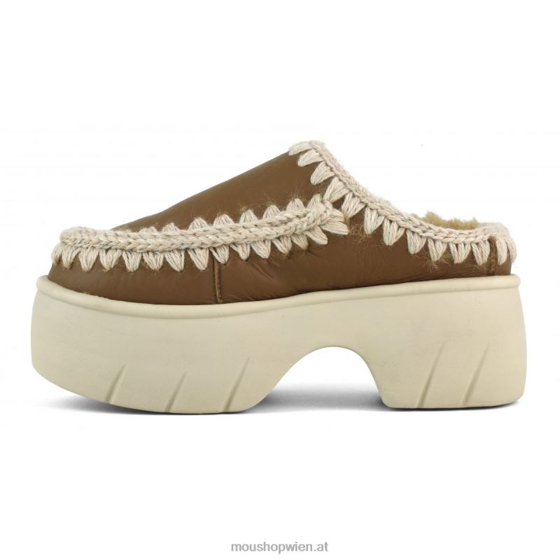 Frauen Eskimo-Clog-Twist Mou P660X526 Nubuk-Cognac