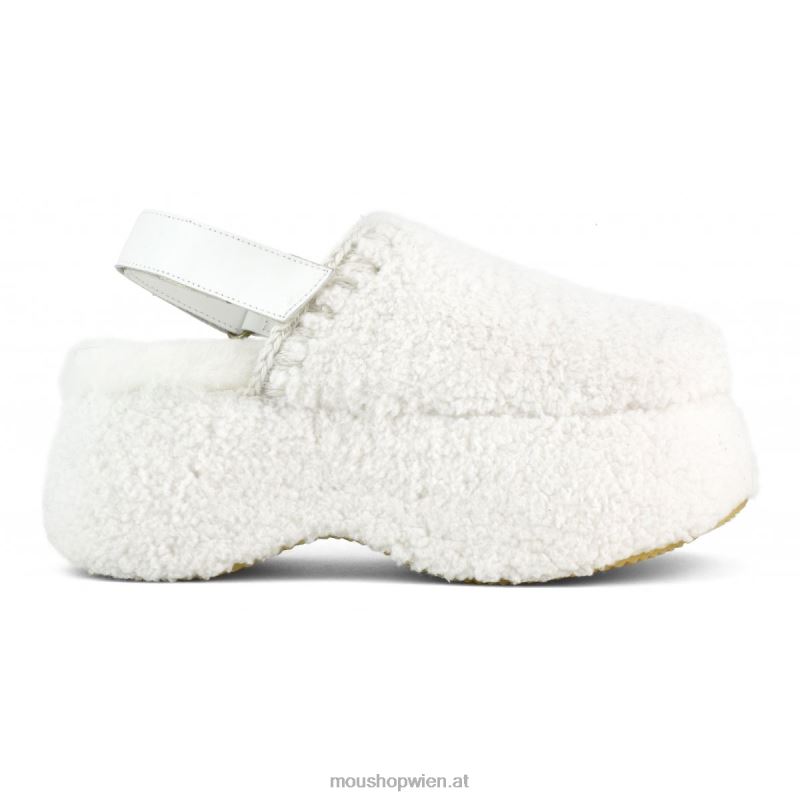 Frauen Klobige Slingback-Plattform Mou P660X714 Weiss