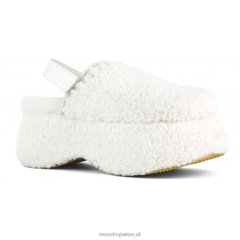 Frauen Klobige Slingback-Plattform Mou P660X714 Weiss