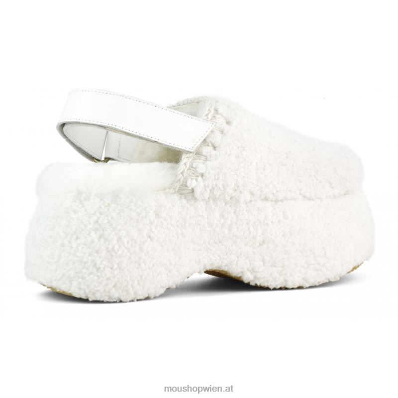 Frauen Klobige Slingback-Plattform Mou P660X714 Weiss