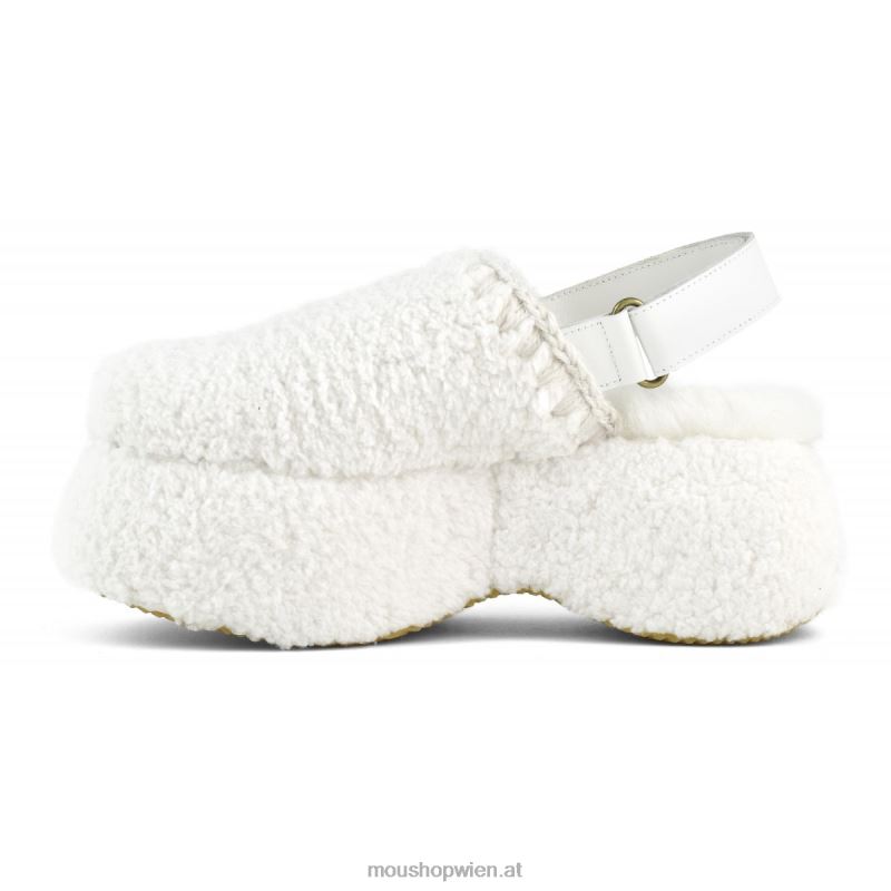 Frauen Klobige Slingback-Plattform Mou P660X714 Weiss