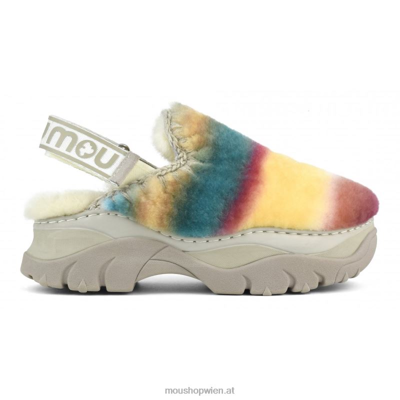 Frauen Klobiger Clog mit Fersenriemen Mou P660X522 Grün mischen