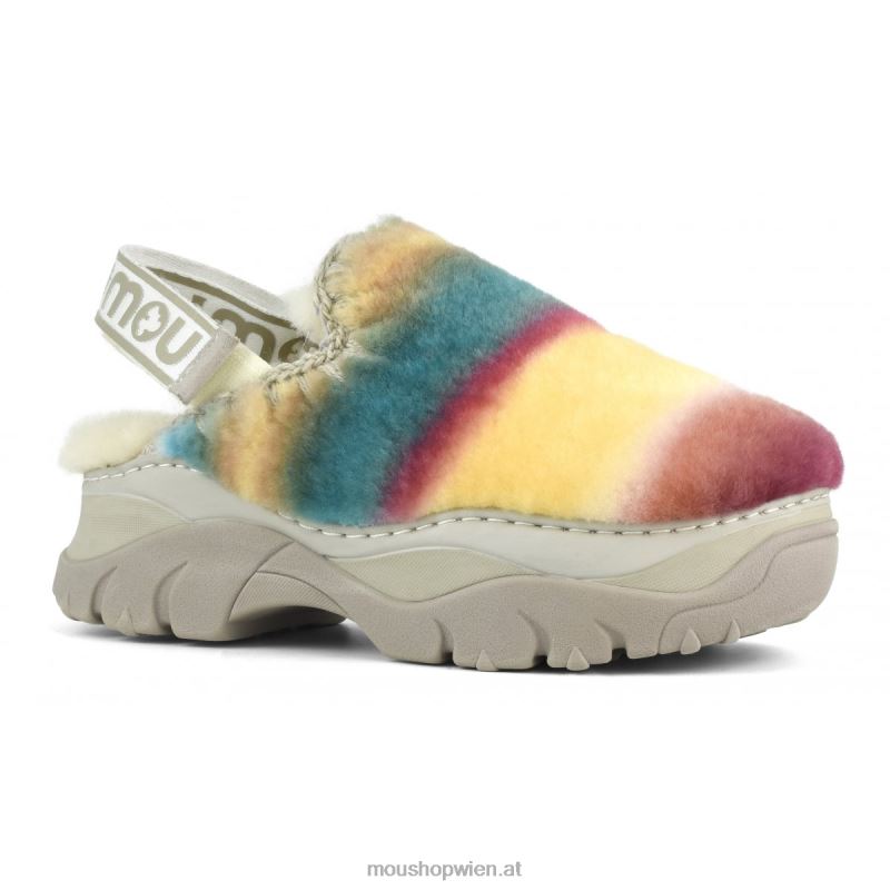 Frauen Klobiger Clog mit Fersenriemen Mou P660X522 Grün mischen