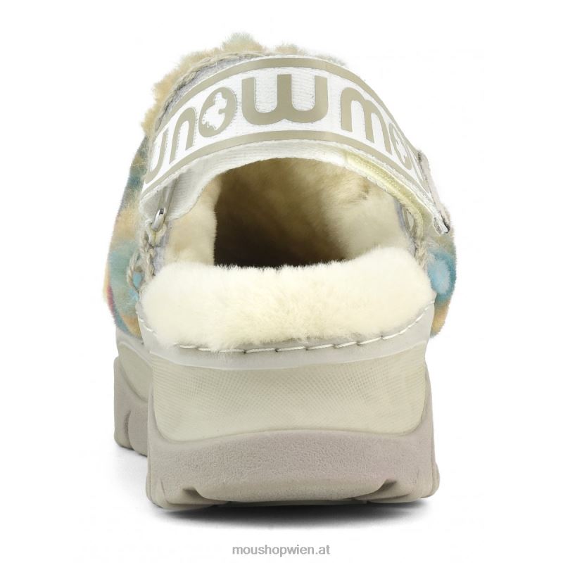 Frauen Klobiger Clog mit Fersenriemen Mou P660X522 Grün mischen