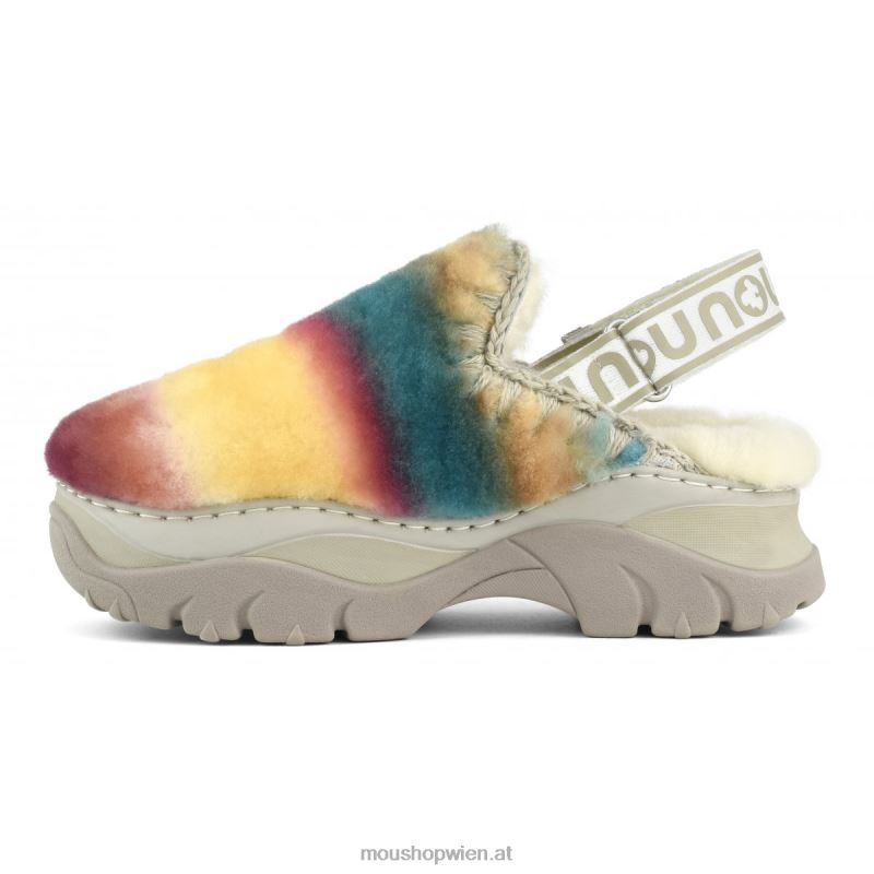 Frauen Klobiger Clog mit Fersenriemen Mou P660X522 Grün mischen