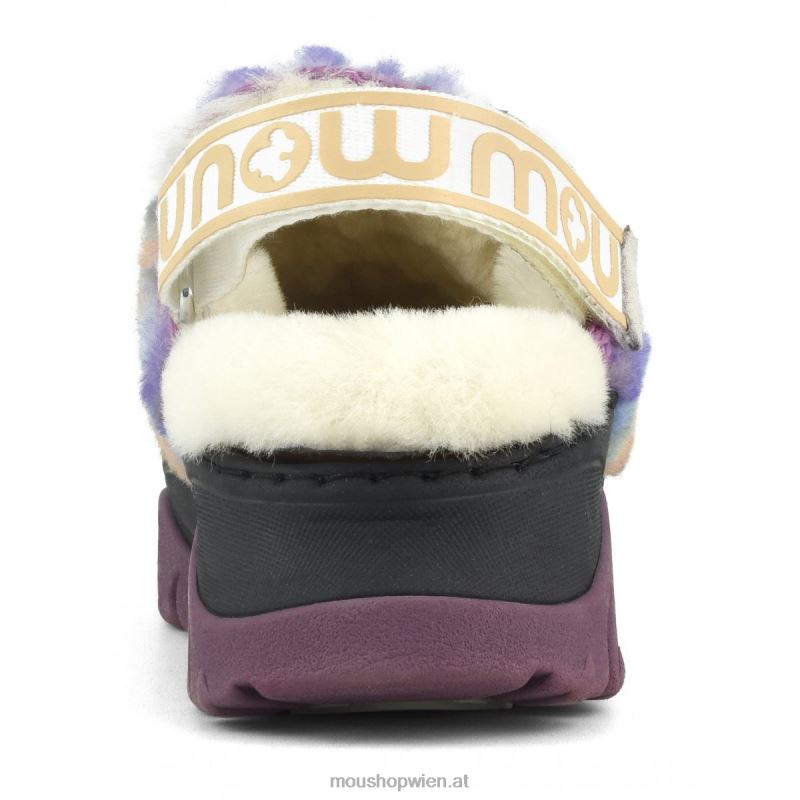 Frauen Klobiger Clog mit Fersenriemen Mou P660X523 lila mischen