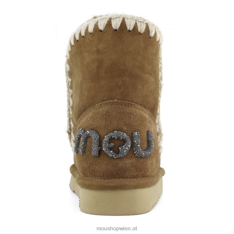 Frauen Eskimo 18 Glitzer-Logo Mou P660X236 Cognac