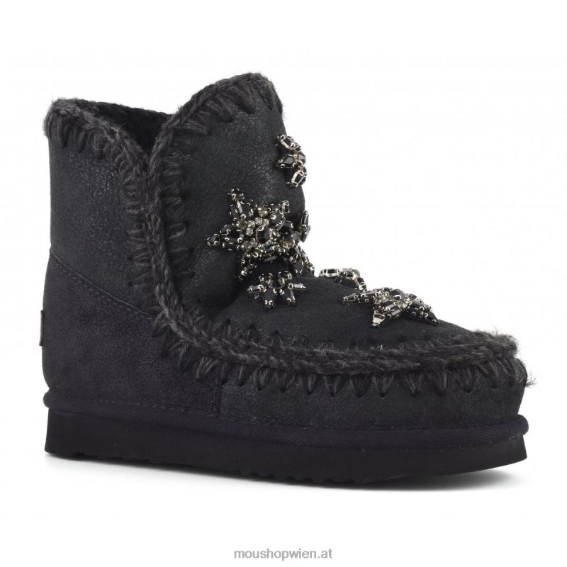 Frauen Eskimo 18 Kristallsterne Mou P660X398 rissig schwarz/grau