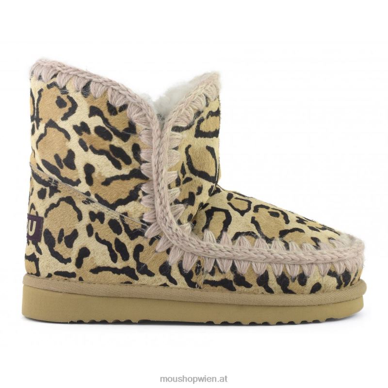 Frauen Eskimo 18 Ponyfell Mou P660X355 großer Leopardensand