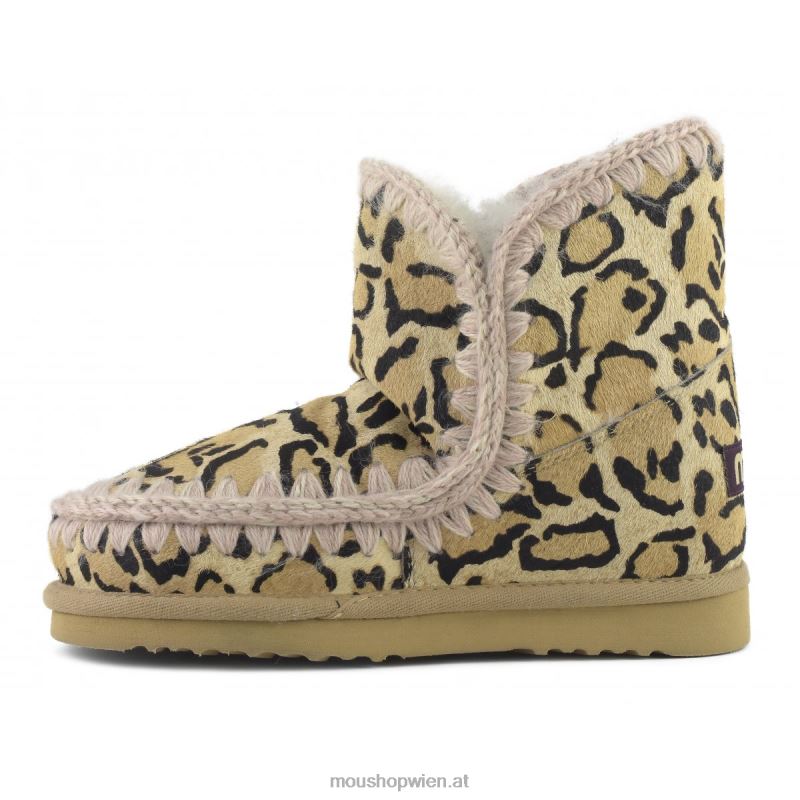 Frauen Eskimo 18 Ponyfell Mou P660X355 großer Leopardensand