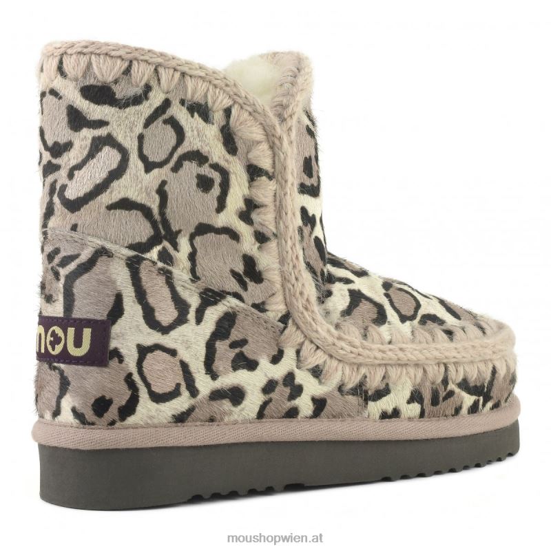 Frauen Eskimo 18 Ponyfell Mou P660X356 großer Leopard weiß
