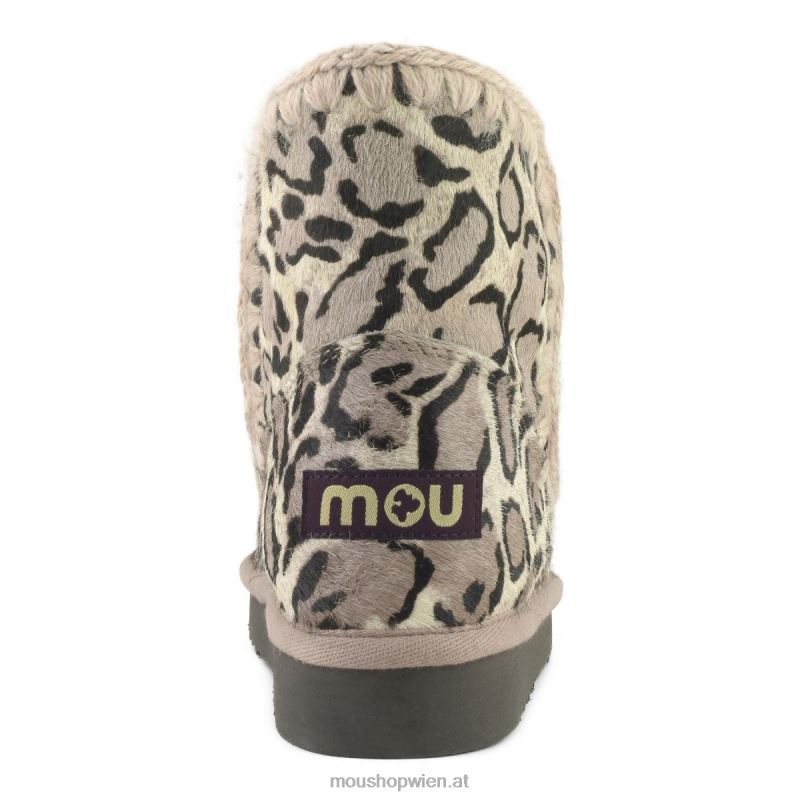 Frauen Eskimo 18 Ponyfell Mou P660X356 großer Leopard weiß