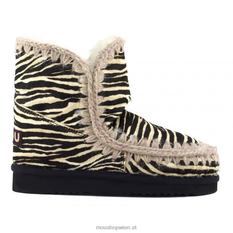 Frauen Eskimo 18 Ponyfell Mou P660X357 Zebra schwarz weiß