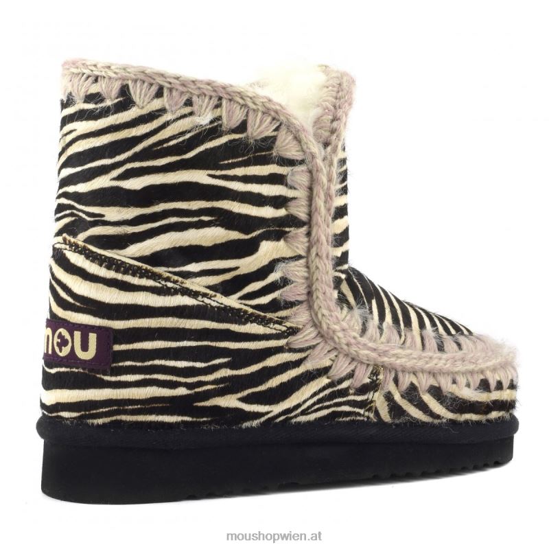 Frauen Eskimo 18 Ponyfell Mou P660X357 Zebra schwarz weiß