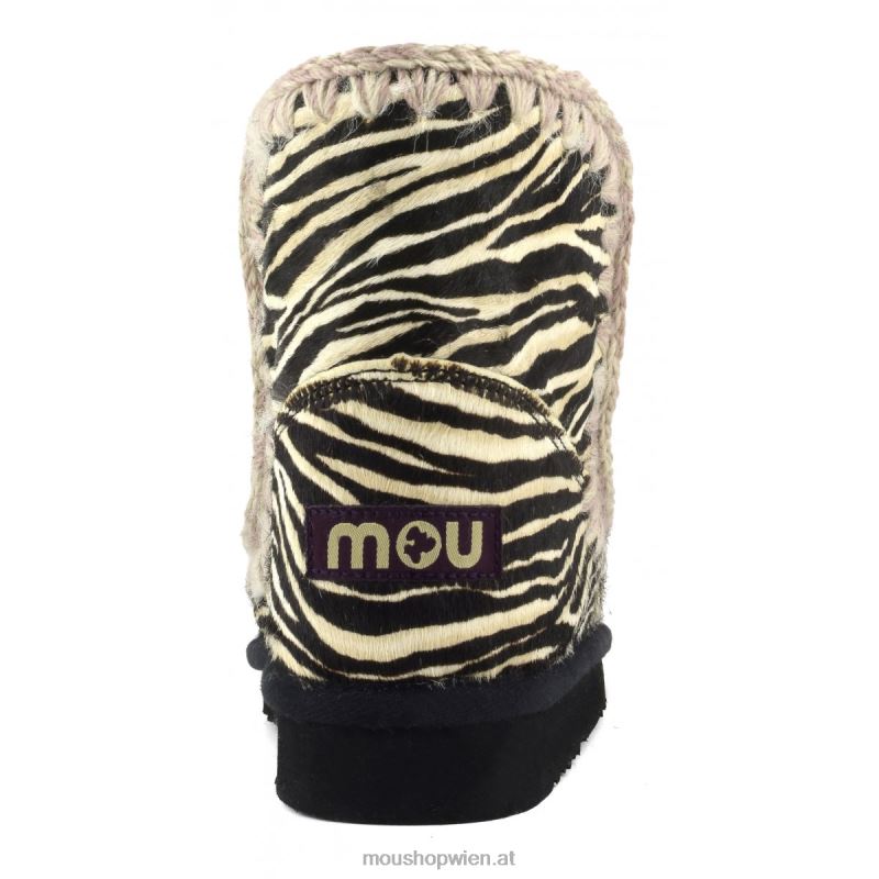 Frauen Eskimo 18 Ponyfell Mou P660X357 Zebra schwarz weiß