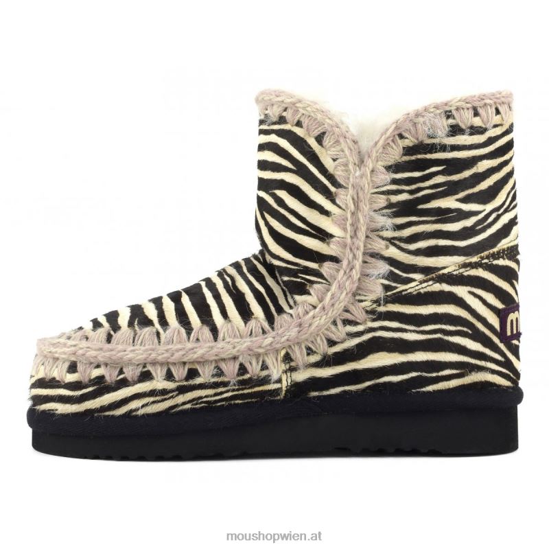 Frauen Eskimo 18 Ponyfell Mou P660X357 Zebra schwarz weiß