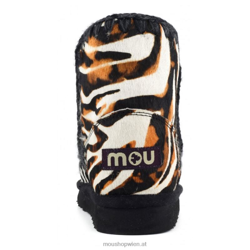 Frauen Eskimo 18 Ponyfell Mou P660X359 Zebra mit weißem Hintergrund und Orange