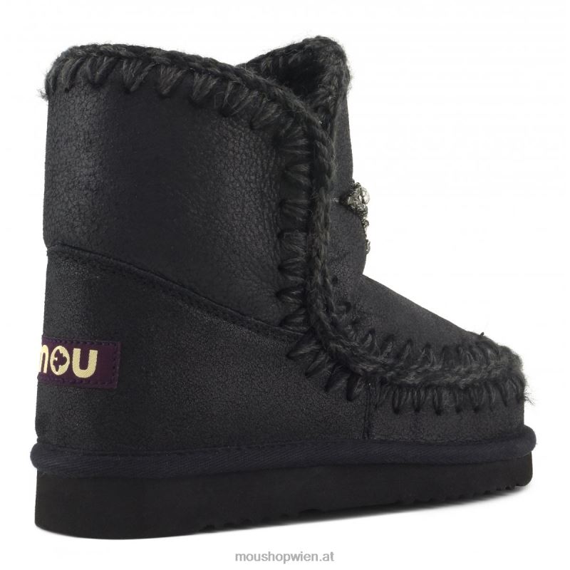 Frauen Eskimo 18 Sternaufnäher vorne Mou P660X386 rissig schwarz/grau