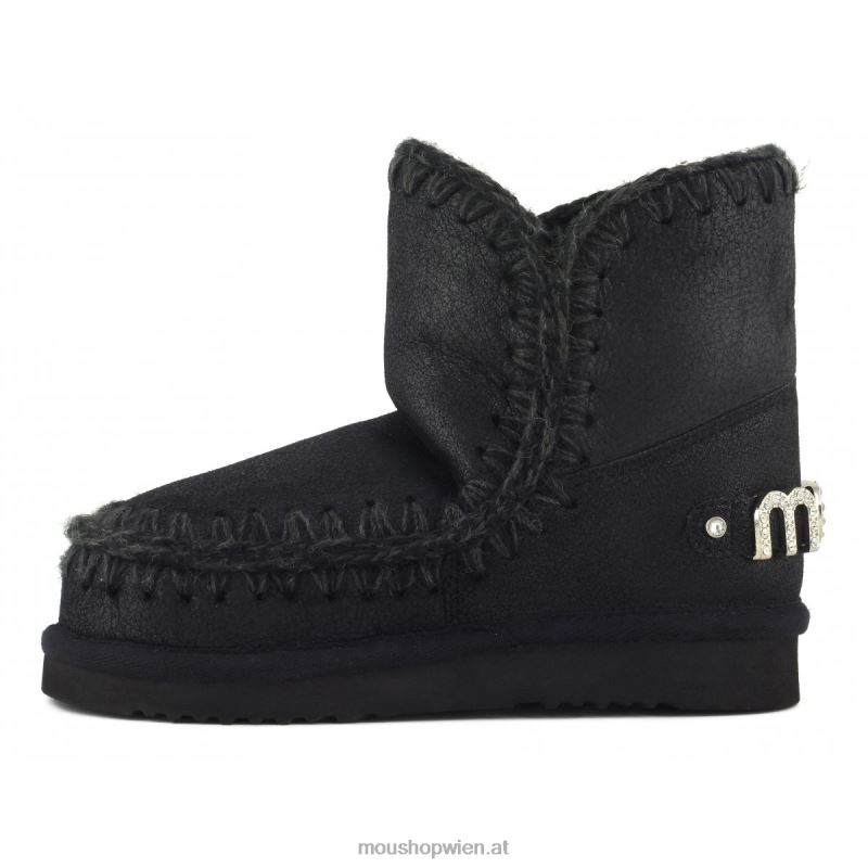 Frauen Eskimo 18 Strass-Logo Mou P660X252 rissig schwarz/grau