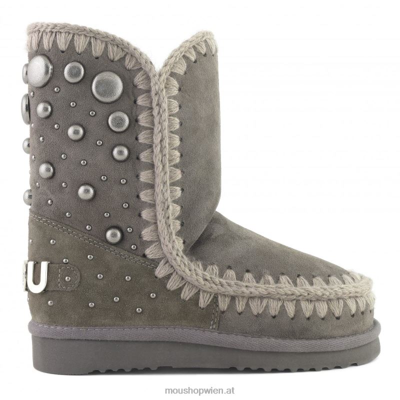 Frauen Eskimo 24 Rückennieten, großes Logo Mou P660X397 Holzkohle